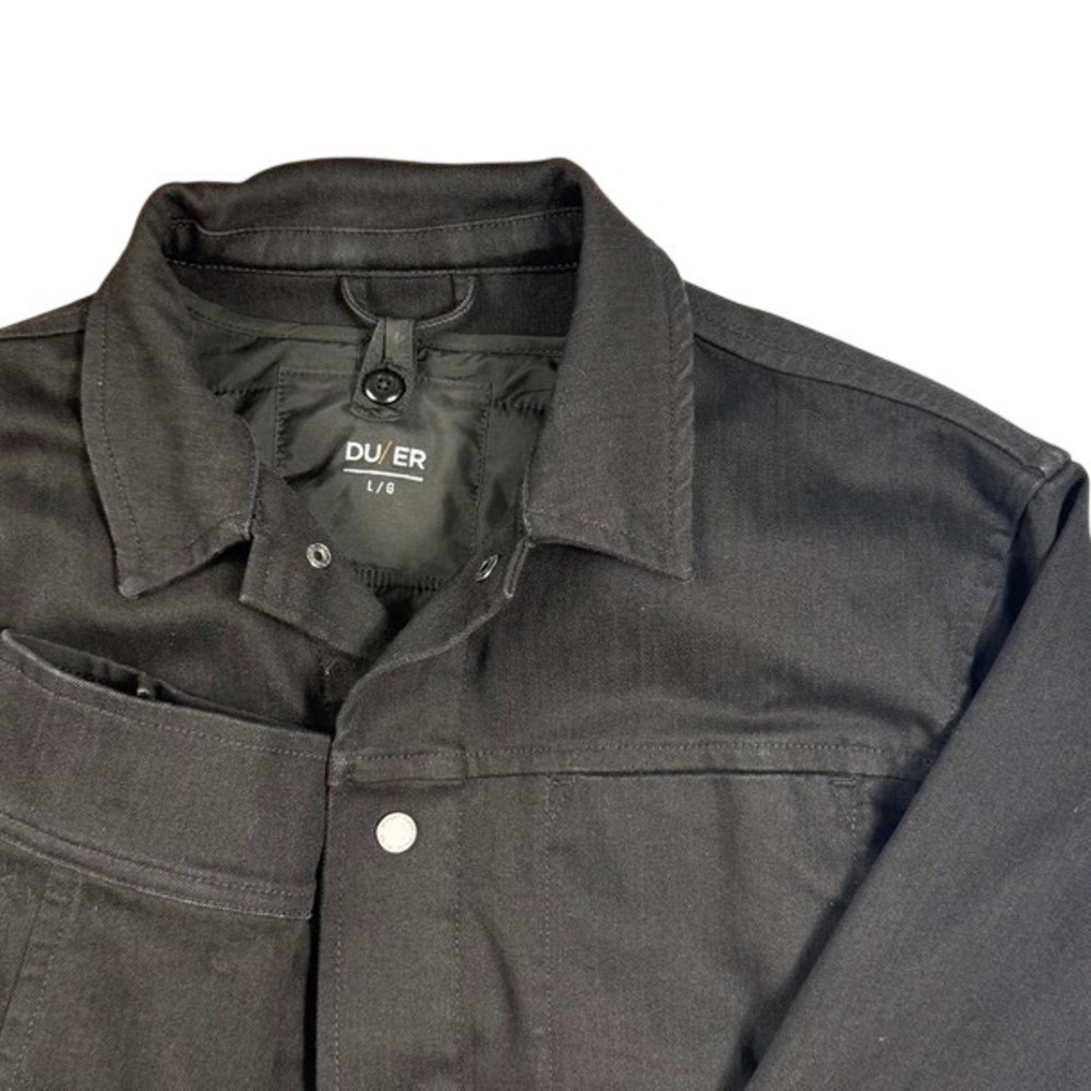 DU/ER Stay Dry Performance Shirt Jacket Black Quilted Lined Mens Large L
